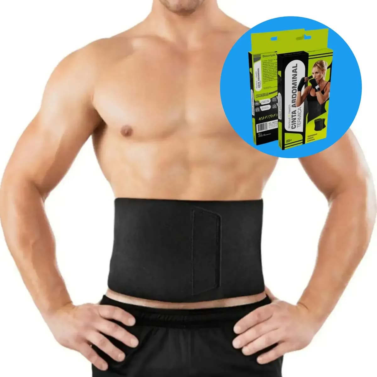 Cinta Abdominal Térmica Modeladora Unissex Queima Gordura