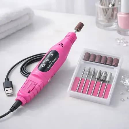 Nail Drill Bahrein Lixadeira Elétrica Rosa Profissional Para Unhas Gel Fibra Acrílica Acrigel Manicure Pedicure Polimento Motor Portátil Kit Completo Uso Doméstico E Salão 127/220v