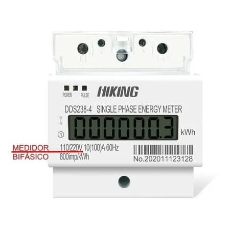 Medidor De Energia Bifásico Digital Hiking Dds238-4 100a 127/220v