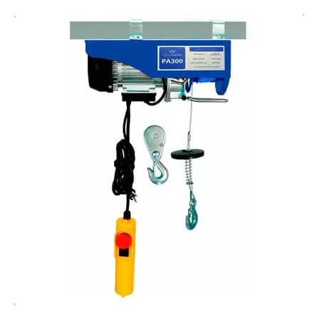 Guincho Talha Elétrica Capacidade 150 / 300 Kg Elevação De Até 12 Metros 650w Cabo Aço Azul 220v