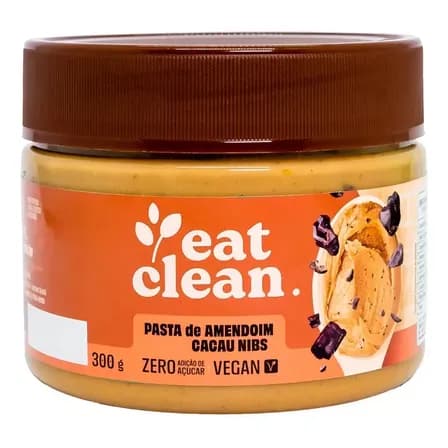 Pasta De Amendoim Com Cacau Nibs Zero Lactose Eat Clean 300g