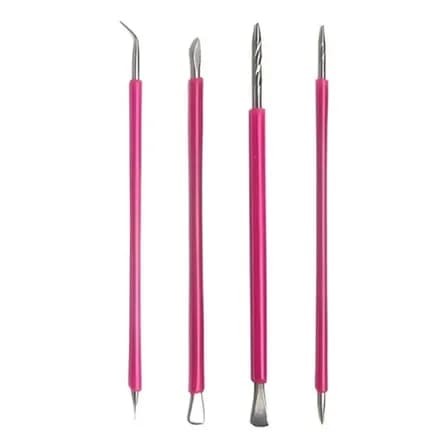 Kit 4 Palito Espátula Mista Manicure Cutelaria Desencravador