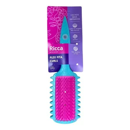 Escova Flex De Fitagem Ricca Curls Cachos Mais Definidos Cor Azul E Rosa