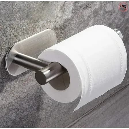 Porta Papel Higiênico Em Aço Inox Premium Adesivo 3m Cor Prateado Parede Luxo