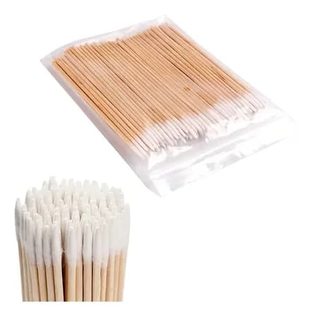 1000 Palitos Algodão Limpeza Henna Micro Design Sobrancelha Marrom-claro