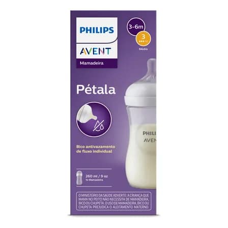 Mamadeira Petala 260ml Transparente Philips Avent Scy903/01 Na