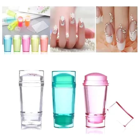 Carimbo Francesinha De Unha Silicone C/ Raspador Unhas Gel