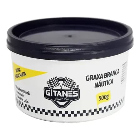 Graxa Branca Lítio 500g Gitanes Náutica Automotiva E Motos Resistente À Água