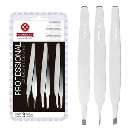 Kit Pinças Mundial Prof Mundial Bc394 Designer Sobrancelhas