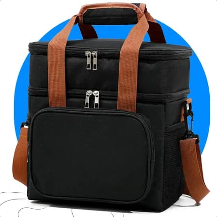 Bolsa Térmica Para Marmita Lancheira Isotérmica Com Alça Transversal Removível Preto Ecomixshop