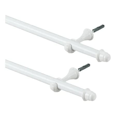 Kit Completo Varão Simples 2 Metros 19mm Para Cortina Cor Branco