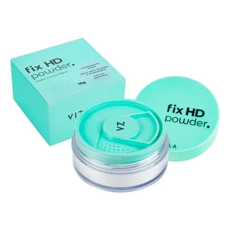 Base De Maquiagem Em Pó Solto Vizzela Pó Que Não Transfere Cor Fix Hd Powder Fix Hd Powder - Pó Translúcido Vizzela Tom Translúcido - 15g