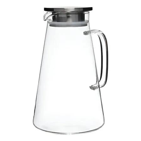Jarra De Vidro Borossilicato Com Tampa De Inox 1,8 Litros Transparente