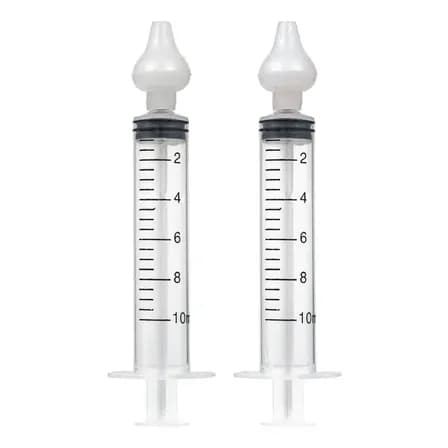 Kit 2 Seringas Lavagem Higienização Nasal Bico Silicone Transparente Buba
