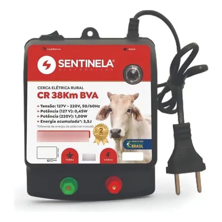Eletrificador Cerca Elétrica Rural 38km Sentinela Automaticamente