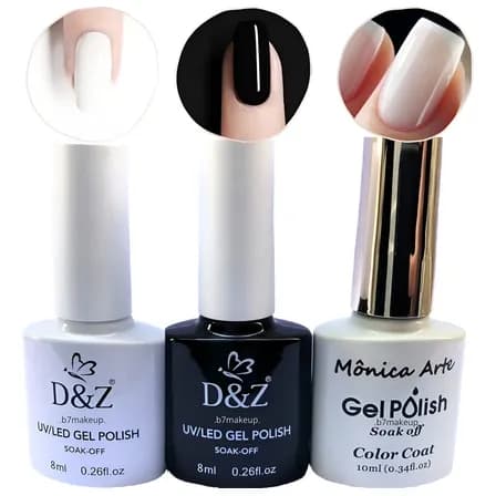 Kit Esmalte Francesinha Em Gel D&z Led Uv Unhas Manicure Cor Variado