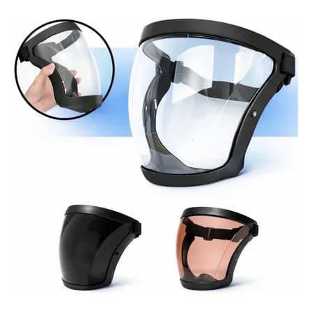 Máscara Protetor Facial Viseira Roçadeira Olhos Anatômico Policarbonato Ajustável Epi Transparente - Diggicom