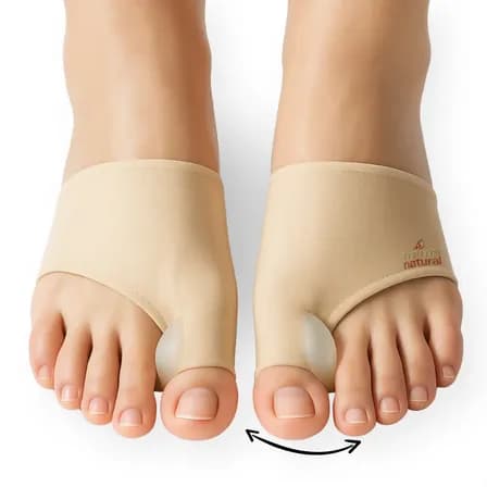 Par Meias Corretivas Joanete Silicone Corretor Ortopédico Trama Natural