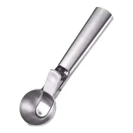 Colher Concha Pegador Sorvete Inox Bola Ejetor Profissional Prata