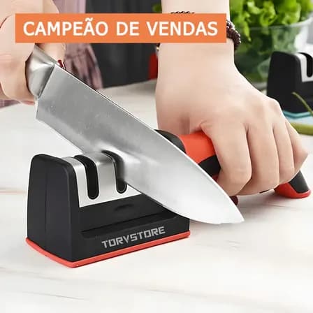 Afiador E Amolador De Facas E Tesouras 4 Em 1 Profissional Manual Vermelho Ou Amarelo Afia Amola E Alinha Lâminas Ideal... Preto