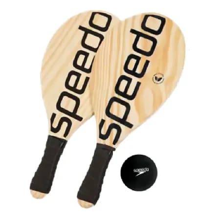Kit Frescobol Speedo Popular Madeira Ecofriendly Cor Preto