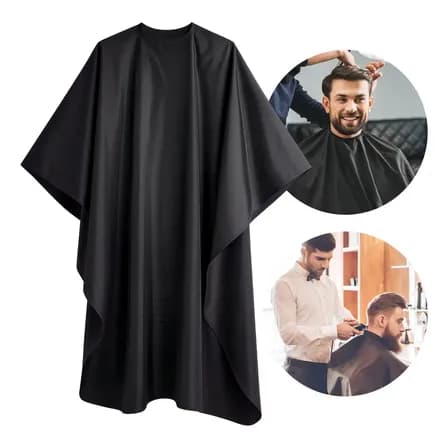 Capa De Corte Barbeiro Profissional Jl Eletro Cetim Preto 1.20x1.45m Liso