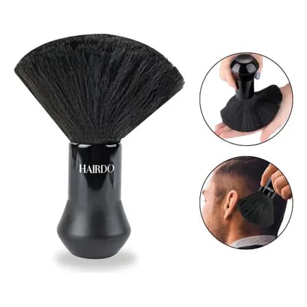 Espanador Escova Barbear Corte Cabelo Barbearia Masculino Preto