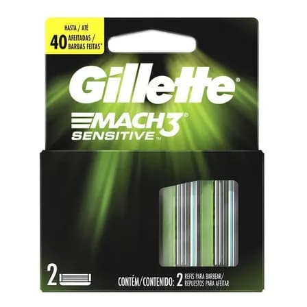 Carga Para Lâmina De Barbear Gillette Mach3 Sensitive-2unid