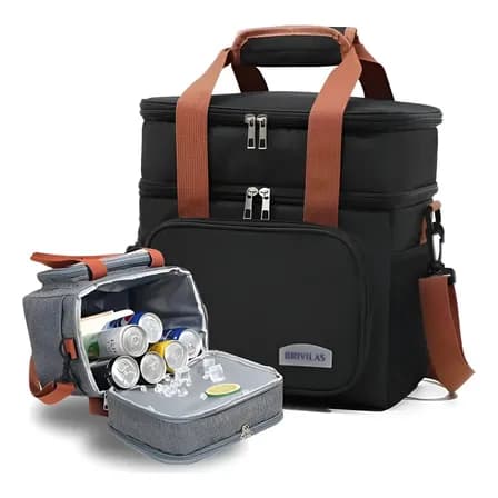 Bolsa Térmica Transversal Marmita Lancheira Trabalho Praia Cor Preto