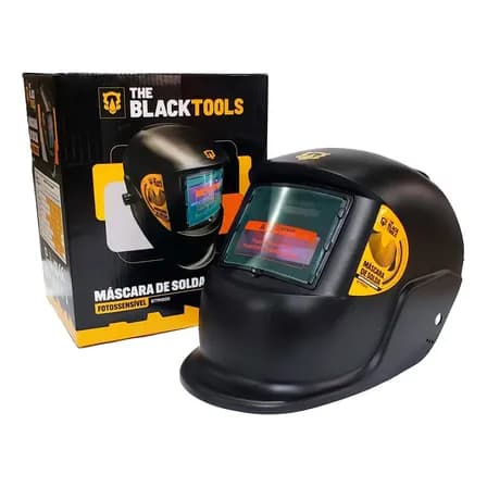 Máscara De Solda Escurecimento Automatico Profissional Cor Preto Liso The Black Tools