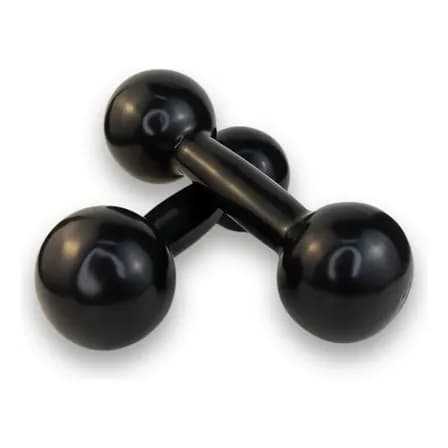 Par De Halter Bola Emborrachado Exercício Ginástica Fisioterapia Academia 2kg Peso Para Exercício Fisioterapia Ginástica 2 Kg Cor Preto