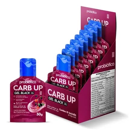 Suplemento Energético Gel Sabor Guaraná Com Açaí Probiótica Carb Up Black Probiótica Caixa 300g 10 Unidades