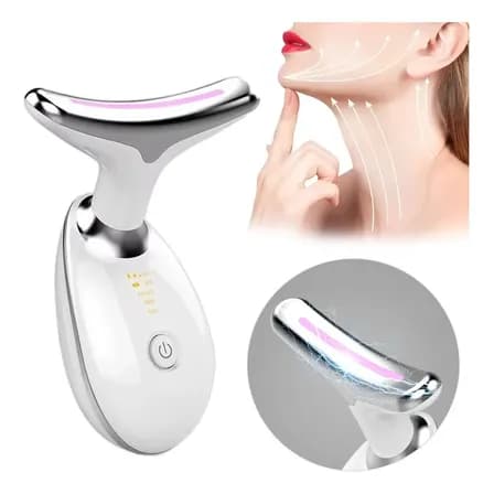 Massageador De Pescoço E Rosto Led Vibração Fototerapia Para Rejuvenescer Firmeza Anti-rugas Aparelho Redutor De Papada