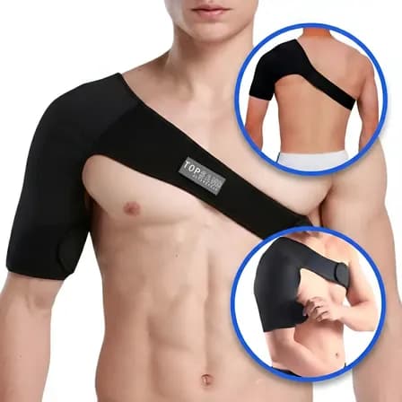 Ombreira Ortopédica Neoprene Suporte Ombro Ajustável Estabilizador Dor Tendinite Bursite Lesão Fisioterapia Reabilitação... Preto Único