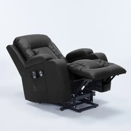 Poltrona Lift Reclinável Aquecimento Massagem Pu Preto