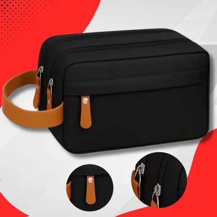 Necessaire Organizador Masculino Feminino Viagem Trabalho Impermeável Unissex Estojo Preto Anne Lisa