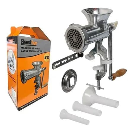 Moedor Carne Bestfer Fazer Hambúrguer Manual Embutidos Linguiça 10mm