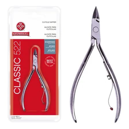 Alicate De Cuticula Profissional Classic 522 Mundial Afiado Prateado