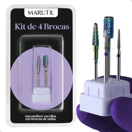 Kit 4 Broca De Unha Tungstênio Cônica E Diamantada Cutícula 718 720, Remoção De Unhas De Gel, Fibra De Vidro, Acrílico,... Furta-cor