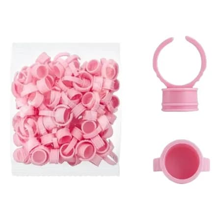 Kit 100un Anel Batoque Rosa Cilios Micropigmentação Tatuagem