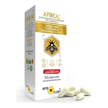 Apireal Geléia Real Liofilizada Apis Flora 30 Cápsulas