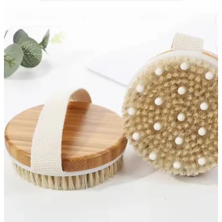 Escova Esfoliação Massagem Drenagem Celulite A Seco Corporal Bambu Oval