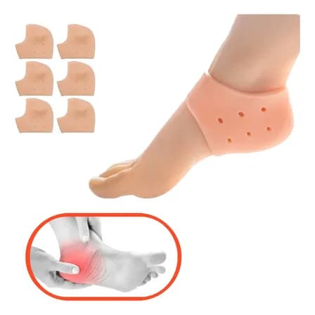 Kit 3 Pares Meia Protetor Calcanhar Ressecado Silicone Gel Cor Pele Tamanho Da Calcanheira Único