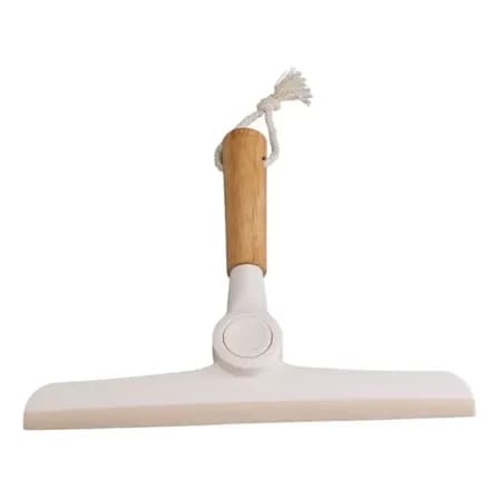 Rodo De Pia Dobrável Em Silicone Com Cabo De Bambu Ecológico Limpa Diversas Superfícies Preto Branco