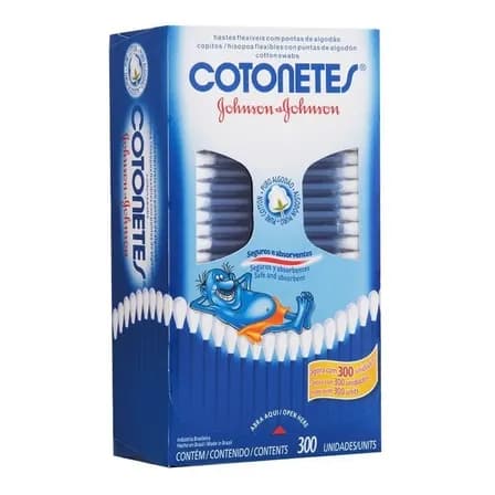 Cotonetes Hastes Flexíveis Caixa Com 300 Unidades Johnson & Johnson