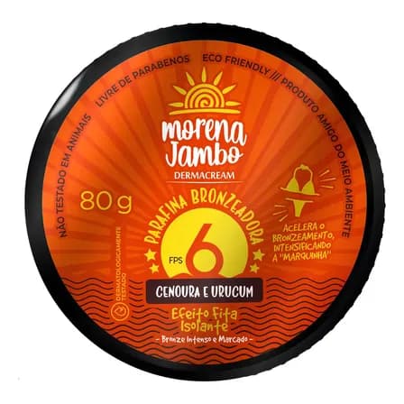 Parafina Bronzeador Morena Jambo Corpo Fps6 Dermacream 80g