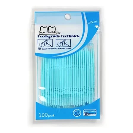 Palito De Dente Plástico Escova Interdental Atacado 100un