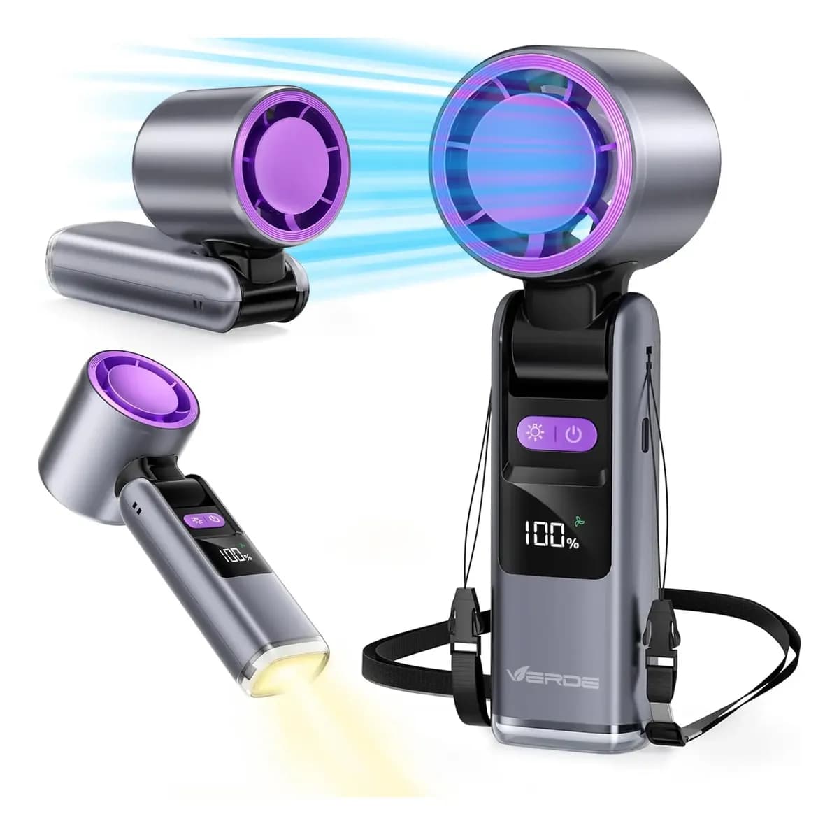 Ventilador Portátil Com Carregamento USB LED 18000 RPM